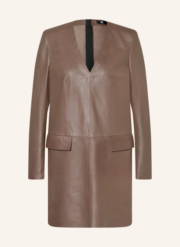 RIANI robe en cuir MARRON