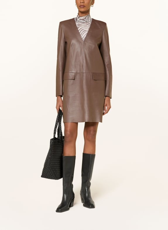 RIANI Lederkleid BRAUN