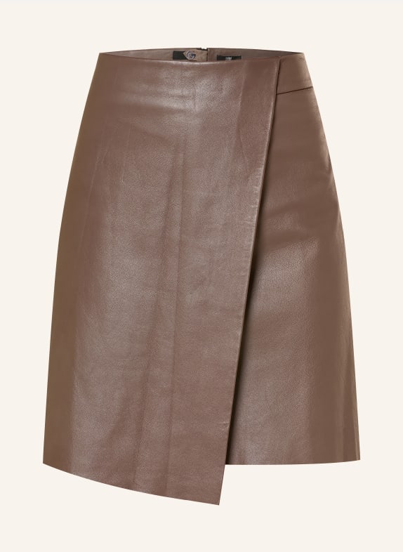 RIANI Jupe en cuir à effet cache-cœur TAUPE