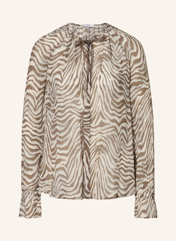 RIANI Blouse with ruffles BROWN / LIGHT GRAY / GRAY
