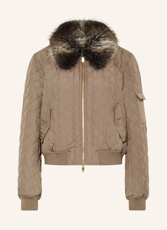 RIANI Quilted jacket TAUPE / DARK BROWN