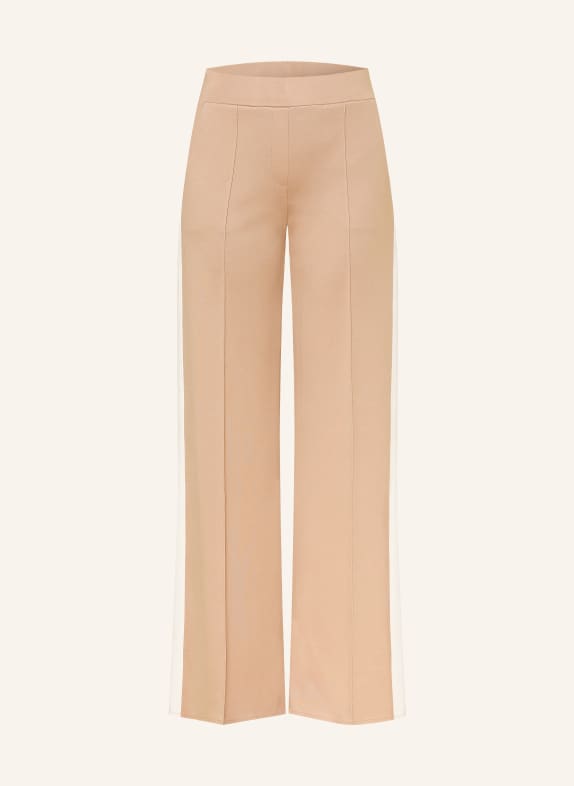RIANI Hose mit Galonstreifen CAMEL / WEISS