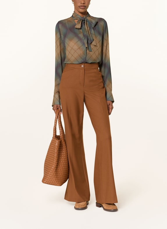 RIANI Strikblouse COGNAC / ROOD / GROEN
