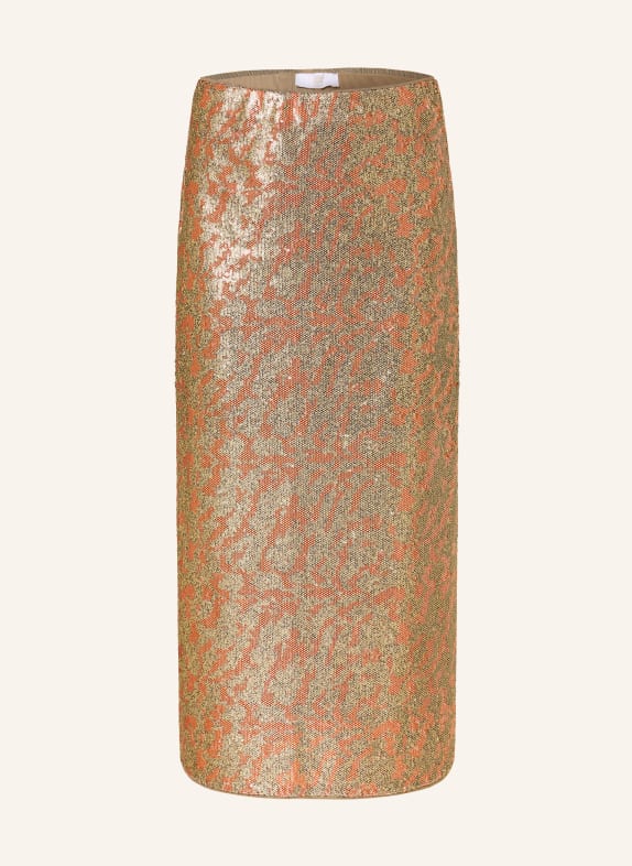 RIANI Rock mit Pailletten GOLD / ORANGE