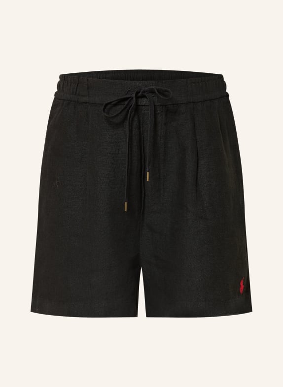 POLO RALPH LAUREN Leinenshorts SCHWARZ