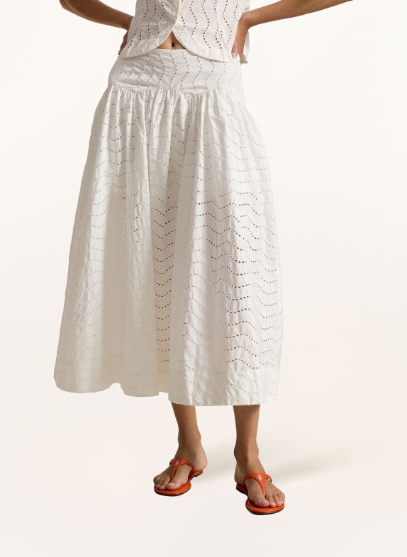POLO RALPH LAUREN Rock mit Lochspitze WEISS