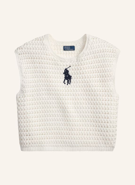 POLO RALPH LAUREN haut en maille BLANC