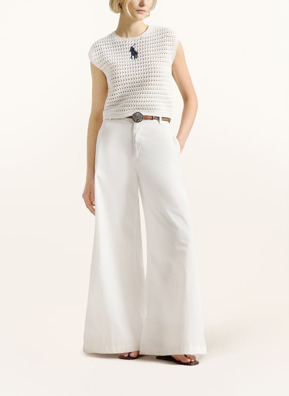 POLO RALPH LAUREN haut en maille BLANC