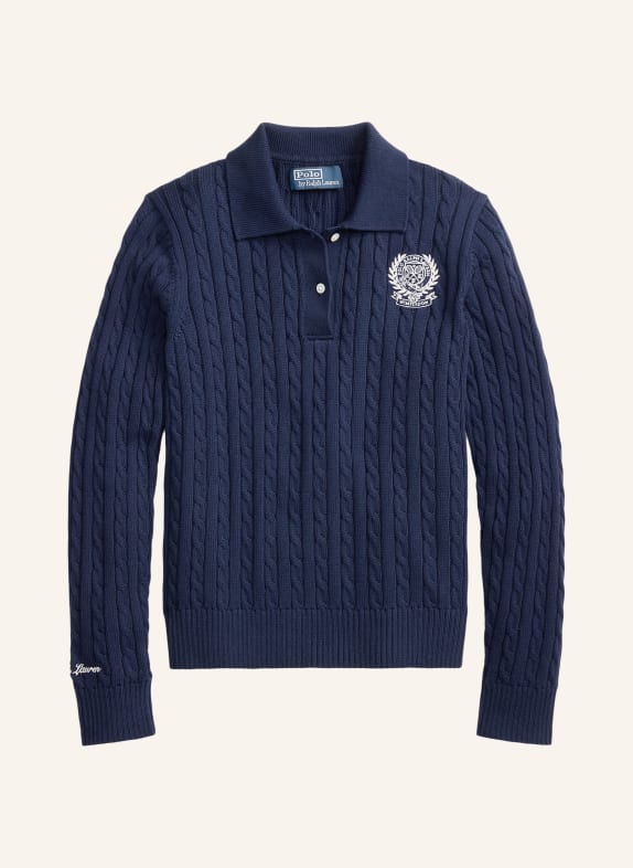 POLO RALPH LAUREN Strick-Poloshirt DUNKELBLAU