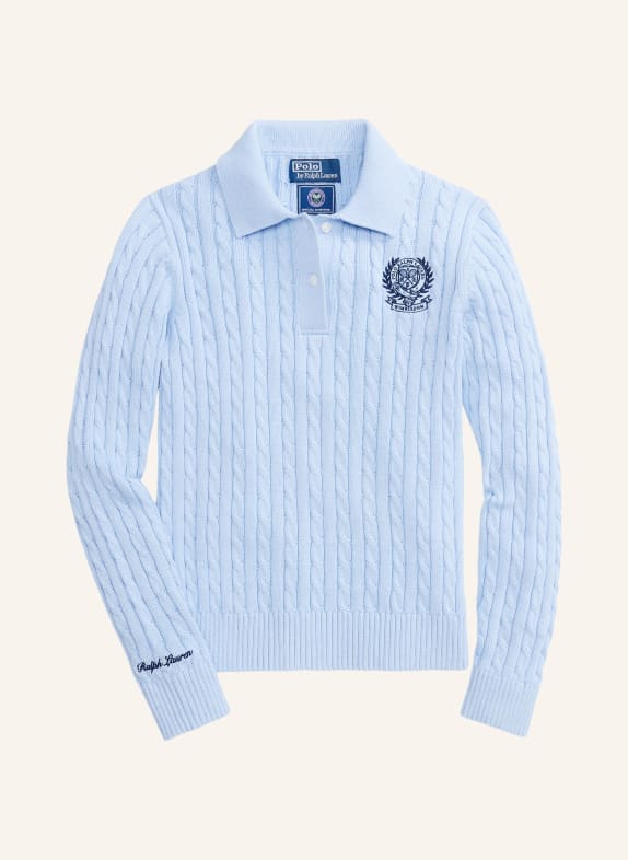 POLO RALPH LAUREN Strick-Poloshirt HELLBLAU