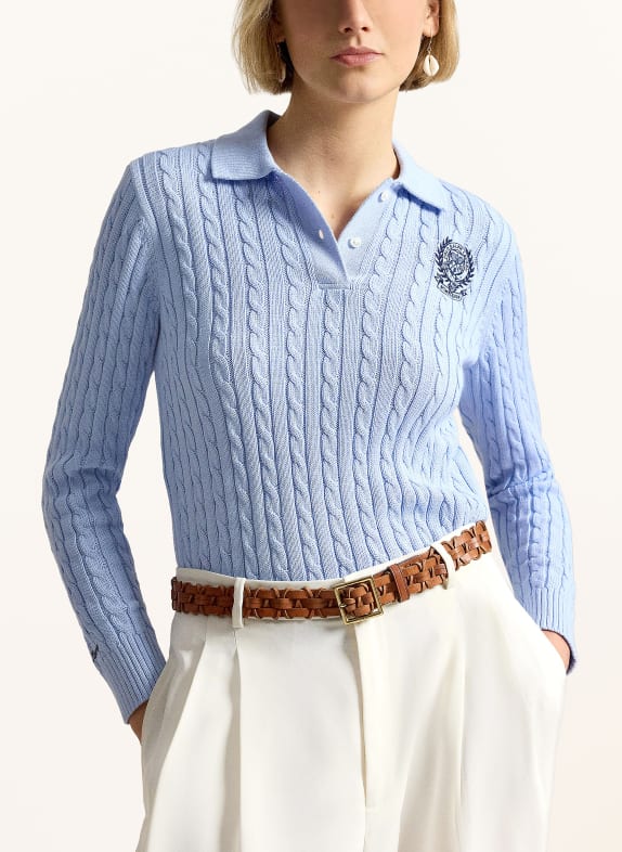 POLO RALPH LAUREN Knit polo shirt LIGHT BLUE