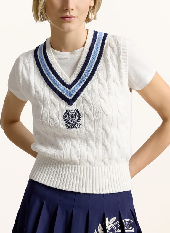 POLO RALPH LAUREN Pullunder WEISS / HELLBLAU / DUNKELBLAU