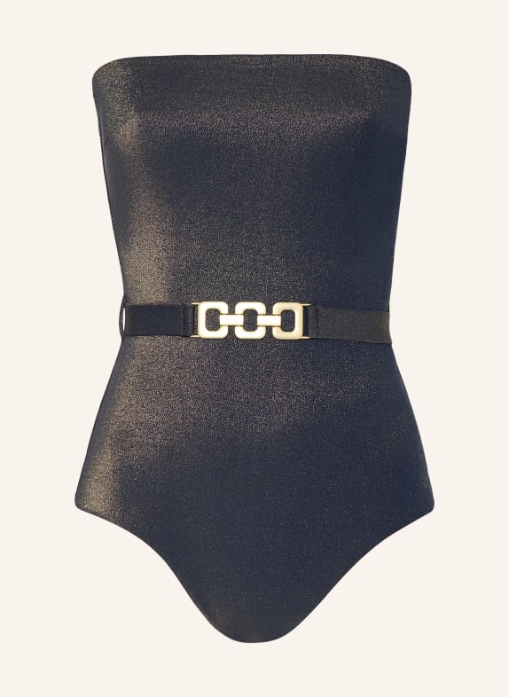 ZIMMERMANN Bandeau-Badeanzug ASTER mit Glitzergarn DUNKELBLAU / GOLD