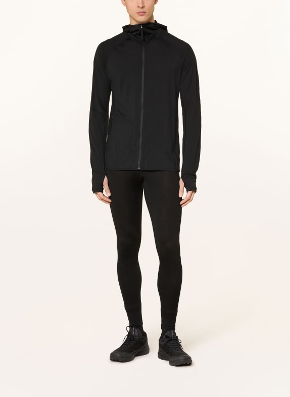icebreaker Midlayer-jas 150 ACE van merinowol ZWART