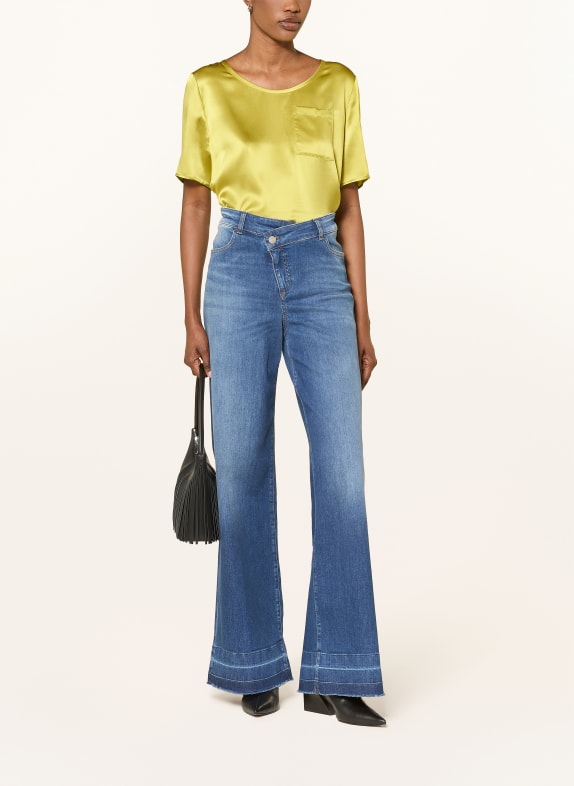MARC CAIN Blouse van gemengde stoffen met zijde 513 apple green new