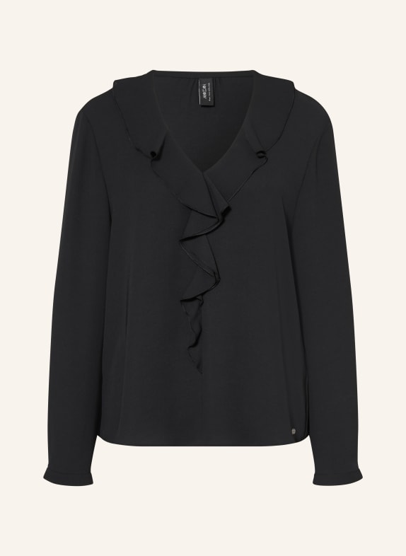 MARC CAIN Bluzka z falbanami 900 black new