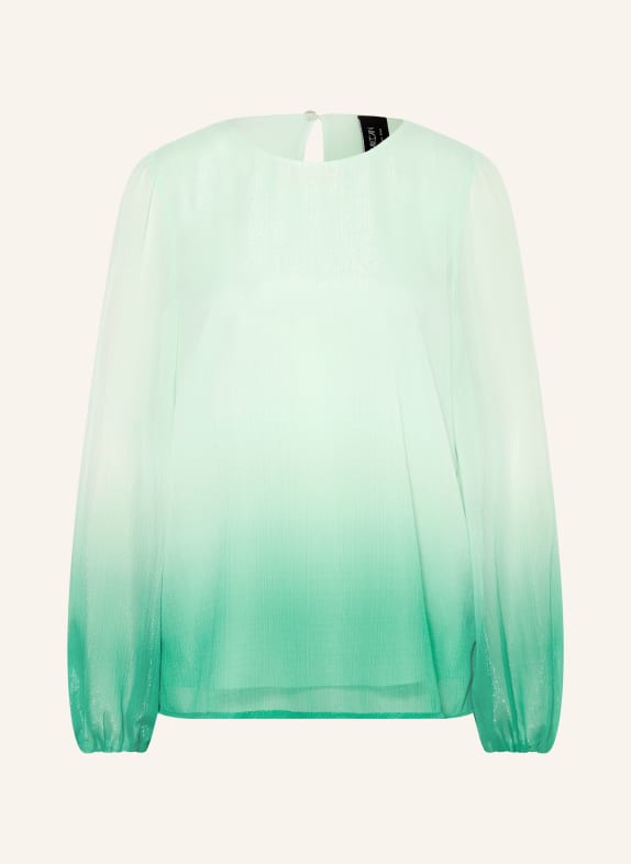 MARC CAIN Bluzka z brokatową przędzą 502 misty jade