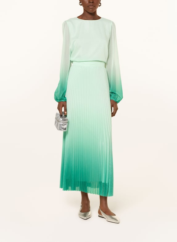 MARC CAIN Plissérok met glittergaren 502 misty jade