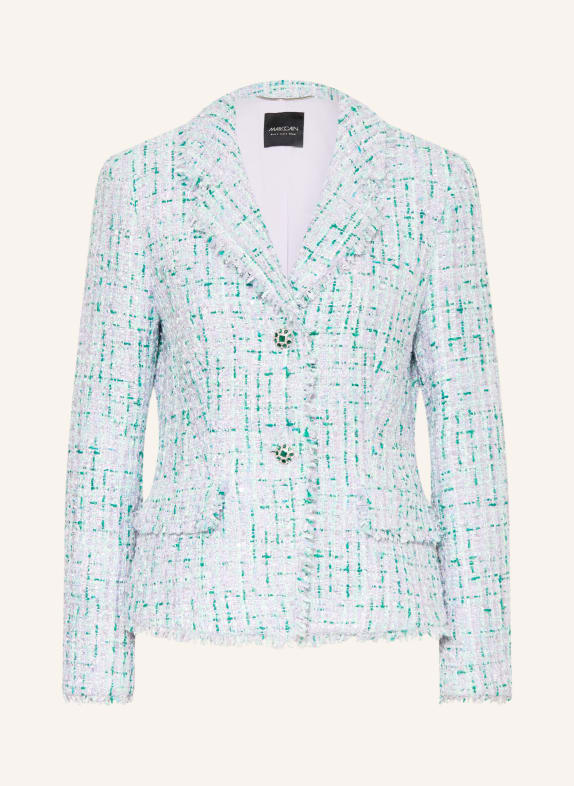 MARC CAIN Tweed blazer with sequins and rhinestones 502 misty jade