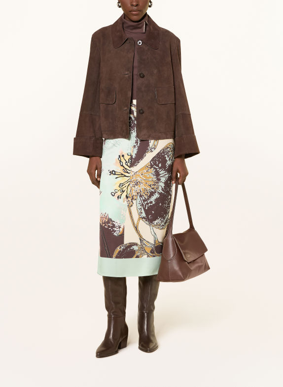 MARC CAIN Leren jas 697 seal brown