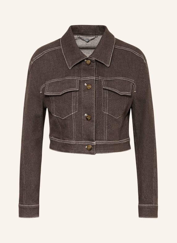 MARC CAIN Jeansjacke mit Glitzergarn 697 seal brown