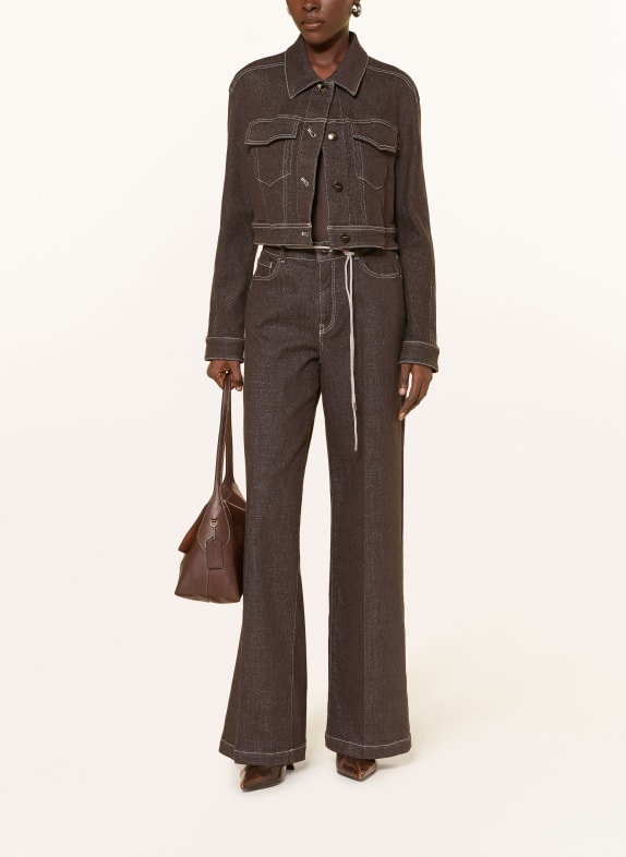 MARC CAIN Jeansjacke mit Glitzergarn 697 seal brown