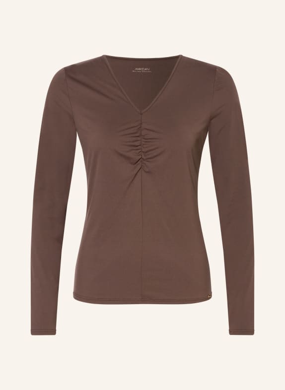 MARC CAIN Tricouri cu mânecă lungă 697 seal brown