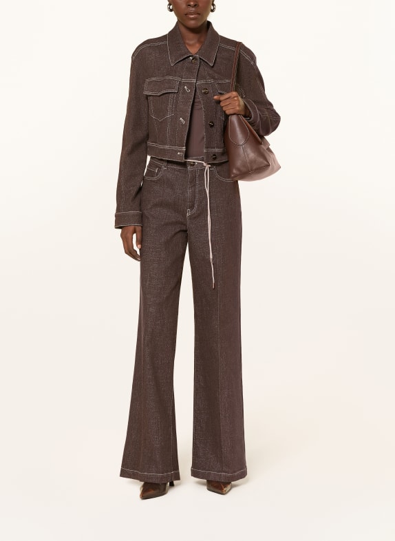 MARC CAIN Wide Leg Jeans WARRI mit Glitzergarn 697 seal brown