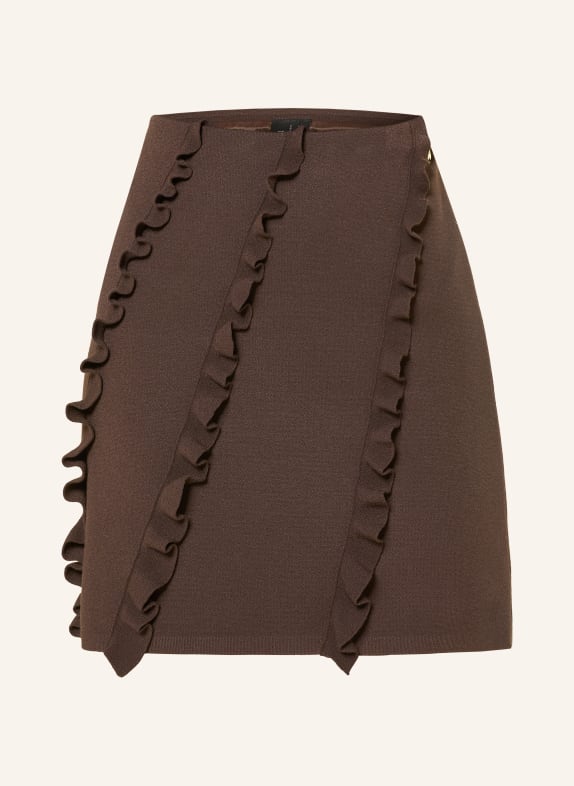 MARC CAIN Strickrock mit Volants 697 seal brown