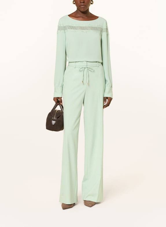 MARC CAIN Blouse met kant 505 silt green