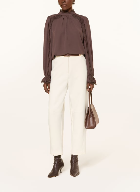MARC CAIN Blouse met kant 697 seal brown