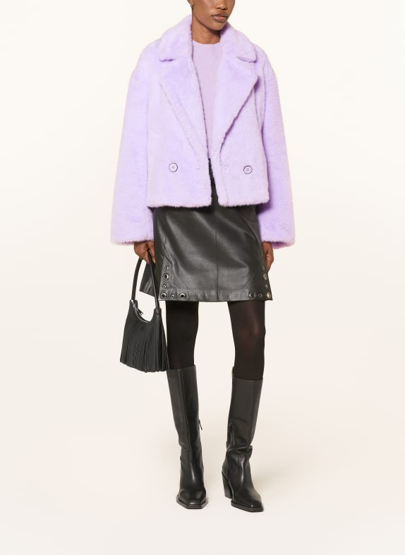 MARC CAIN Faux fur jacket 724 purple rose