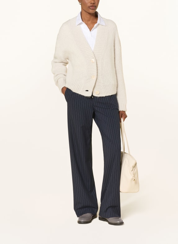 MARC CAIN Gebreid vest met glinsterend garen 812 vapor blue