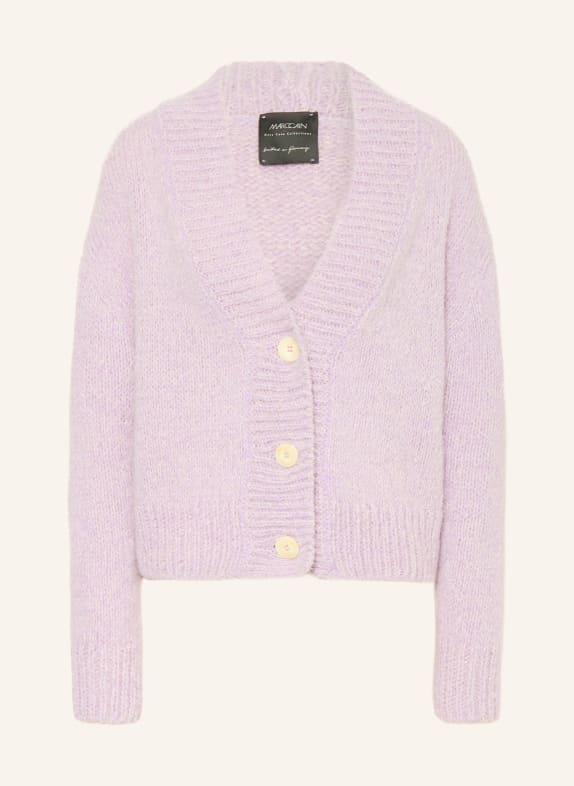 MARC CAIN Kardigan z brokatową przędzą 724 purple rose