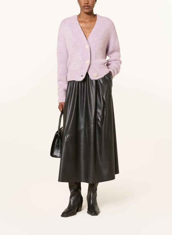 MARC CAIN Gebreid vest met glinsterend garen 724 purple rose