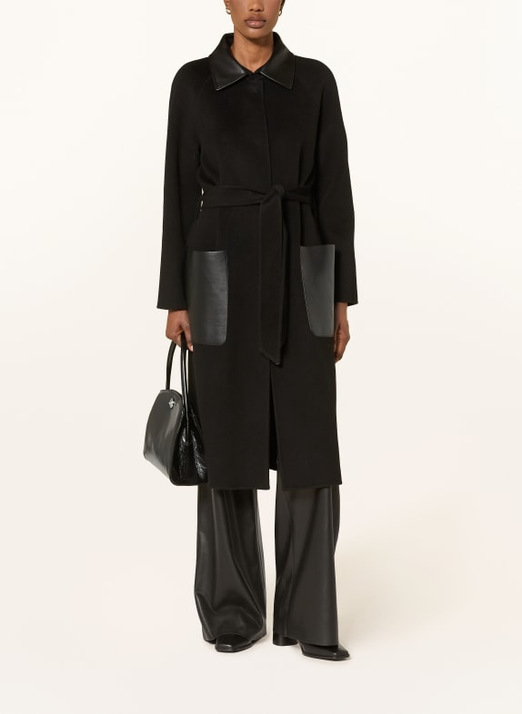 MARC CAIN Płaszcz wełniany 900 black new