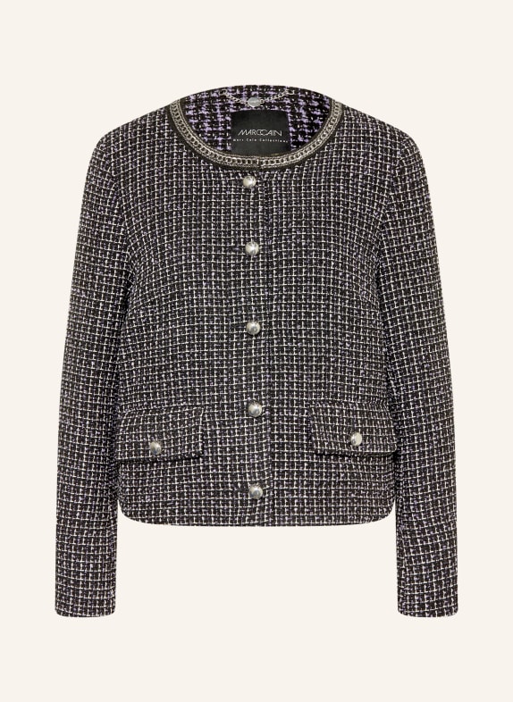 MARC CAIN Tweed jasje met sierstenen 724 purple rose