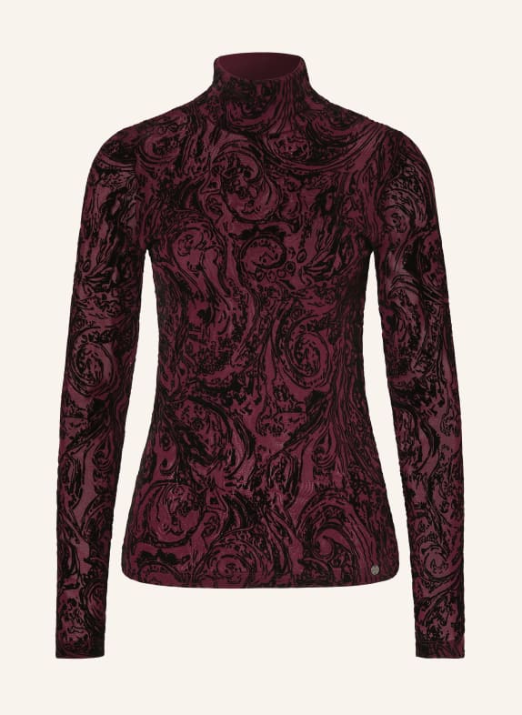 MARC CAIN Mesh long-sleeve shirt 296 winetasting