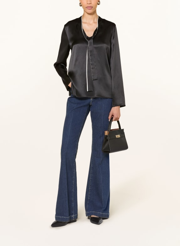 MARC CAIN Zijden blouse met strik 900 black new