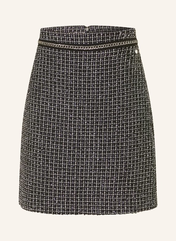 MARC CAIN Tweed skirt with gemstones 724 purple rose