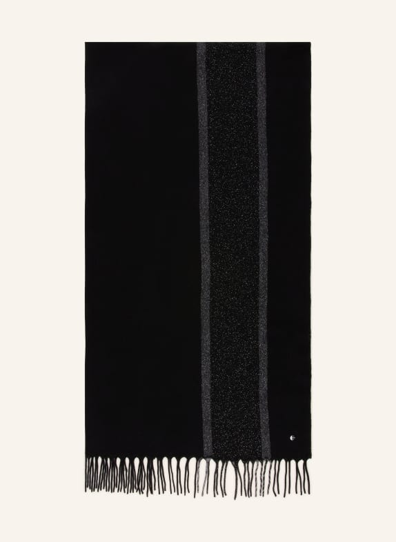 MARC CAIN Szalik z błyszczącą przędzą 900 black new