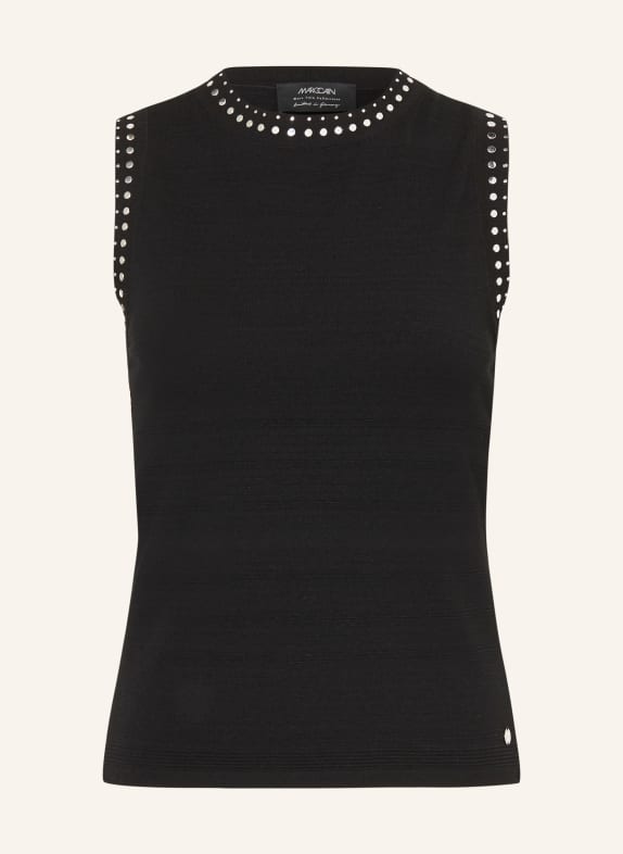 MARC CAIN Knit top with studs 900 black new