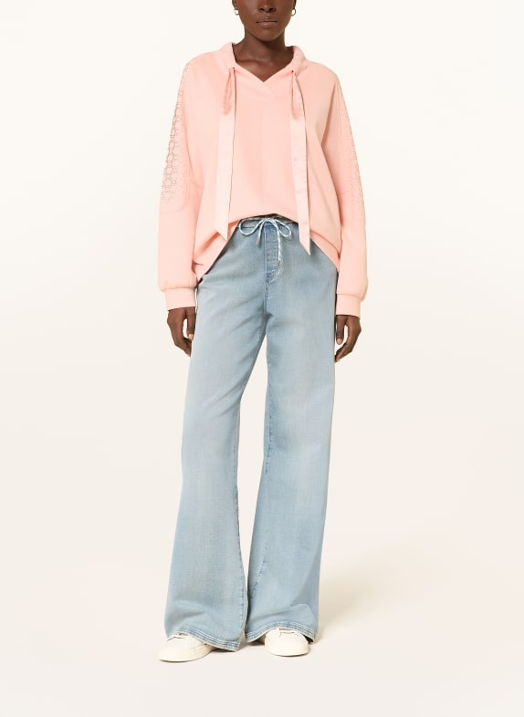MARC CAIN Sweatshirt met strass-steentjes 460 tropical peach