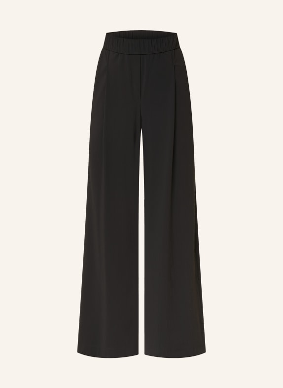 MARC CAIN Spodnie typu marlene z paskami z galonu 900 black new