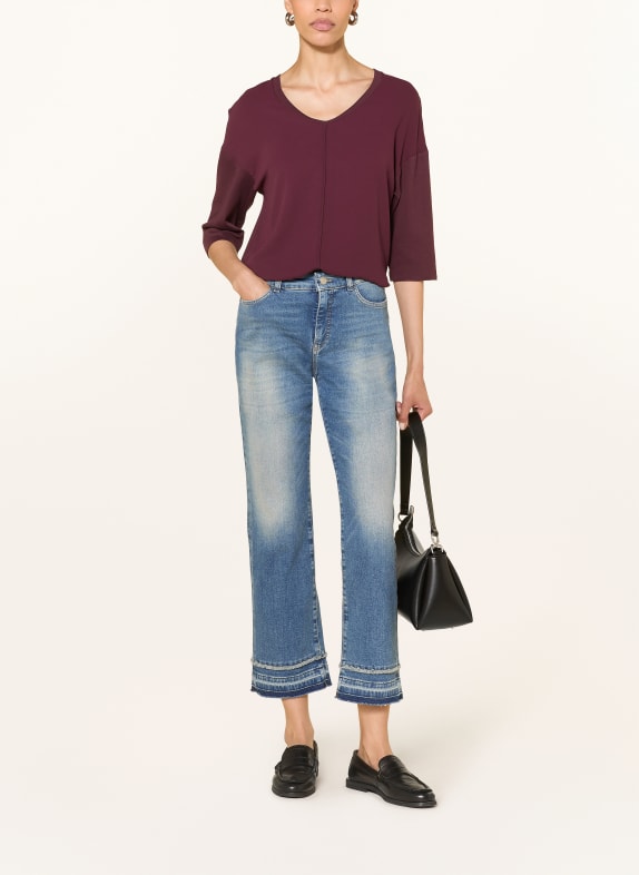 MARC CAIN Shirt van gemengde materialen met 3/4-mouwen 296 winetasting