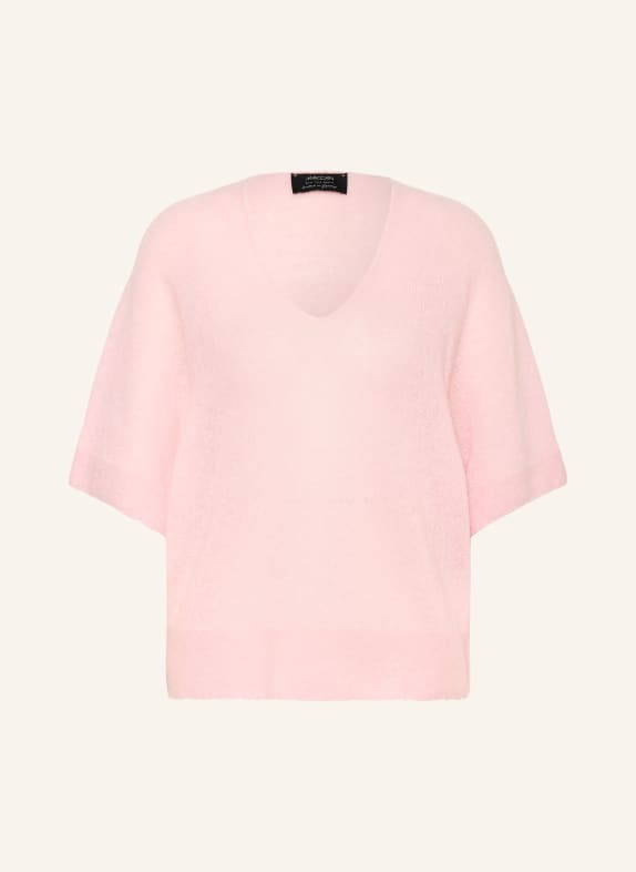 MARC CAIN Pletené tričko s alpakou a mohérem 208 chalk pink