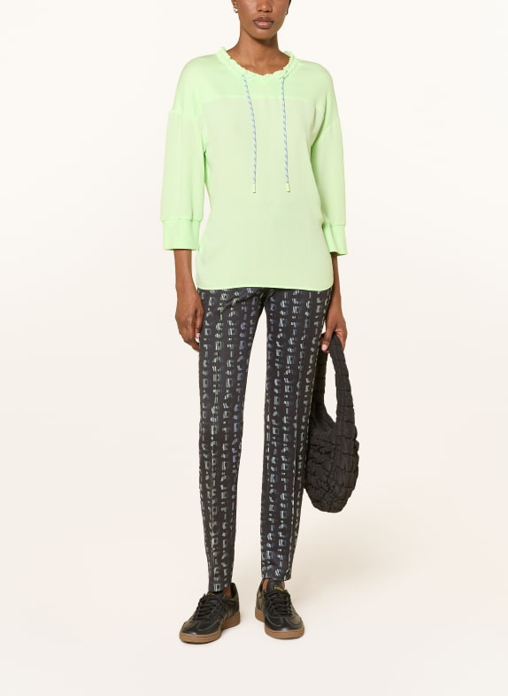 MARC CAIN Blouse van gemengde stoffen met 3/4-mouwen 530 patina green