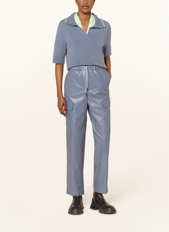MARC CAIN Cargo-broek in leerlook 380 grisaille
