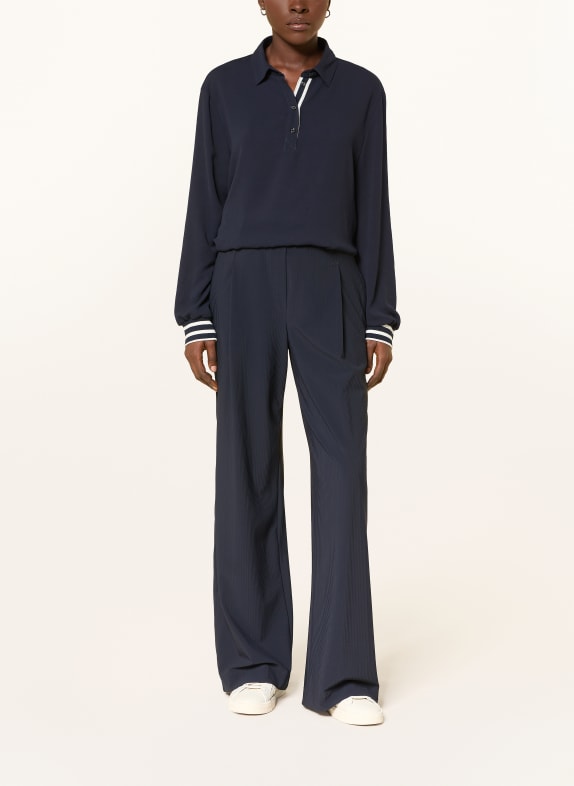 MARC CAIN Blouse van verschillende stoffen 394 navy