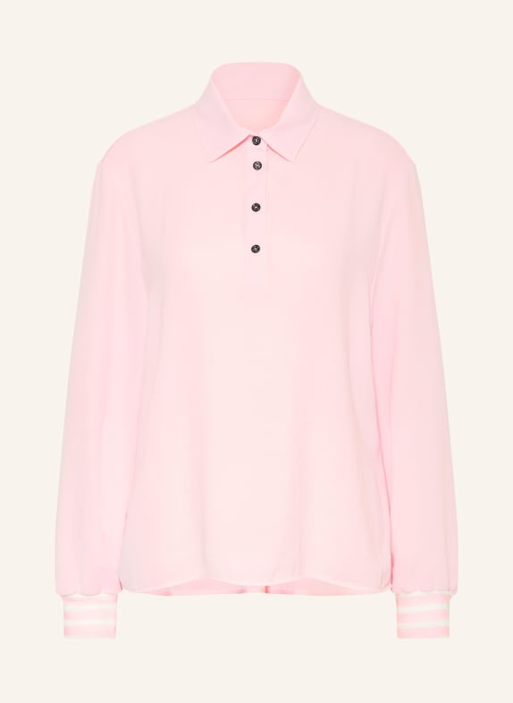 MARC CAIN Tričko s límečkem z kombinace materiálů 208 chalk pink